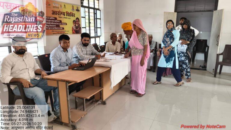 नंदवाई में टीबी मुक्त भारत अभियान के तहत जांच शिविर का आयोजन ।