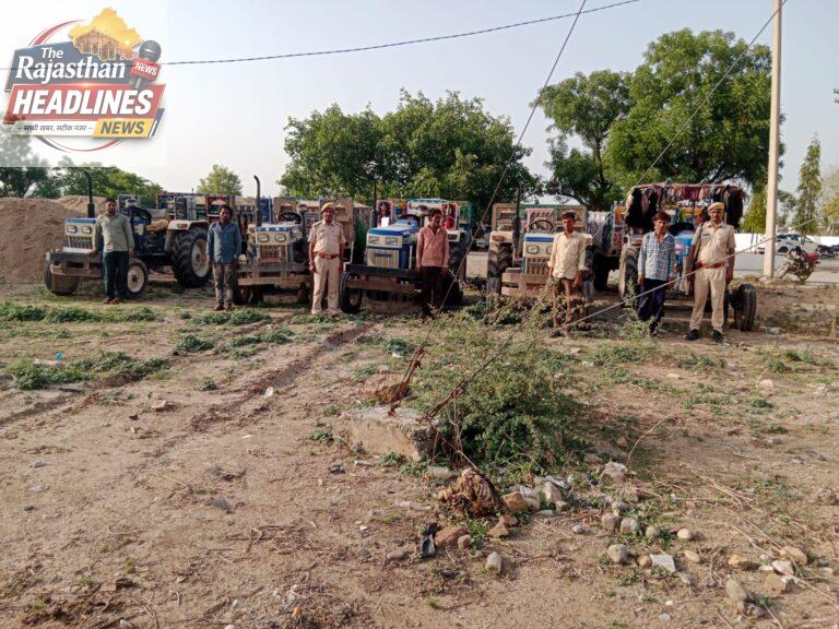 अवैध बजरी परिवहन के विरूद्ध पुलिस थाना पारसोली की बड़ी कार्रवाई ।